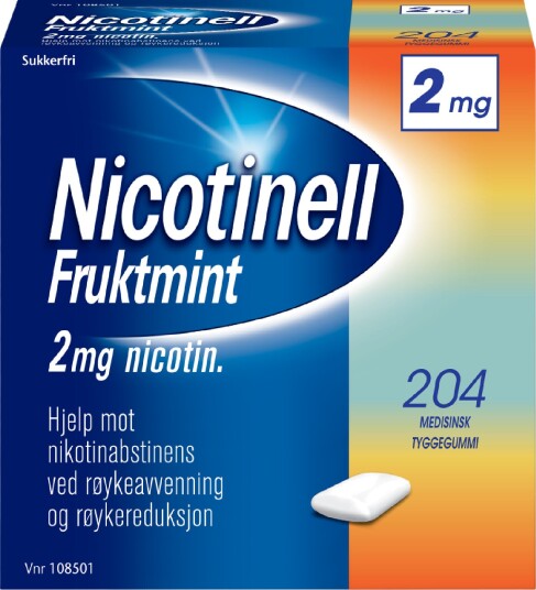 Nicotinell 2 mg tyggegummi fruktmint 204 stk