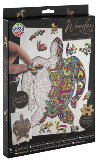 Moxy Wooden puzzle unique shapes Turtle 130 pcs 400085