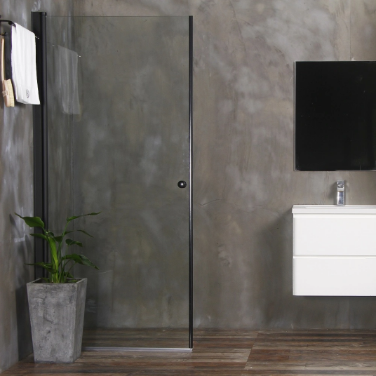 Bathlife Allsidig Dusjdør 90 cm, Sort Matt/Klart Glass Bathlife Allsidig Dusjdør 90 cm, Sort Matt/Klart Glass