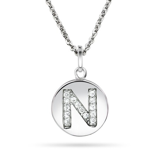 Pan Jewelry, Anheng i sølv med zirkonia bokstav N Pan Jewelry, Anheng i sølv med zirkonia bokstav N