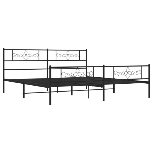 Sengeramme i metall med hodeog fotgavl svart 200x200 cm Sengeramme i metall med hodeog fotgavl svart 200x200 cm
