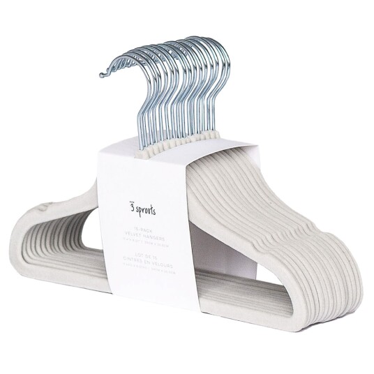 3 Sprouts Velor Hanger 15 pcs Grey 3 Sprouts Velor Hanger 15 pcs Grey