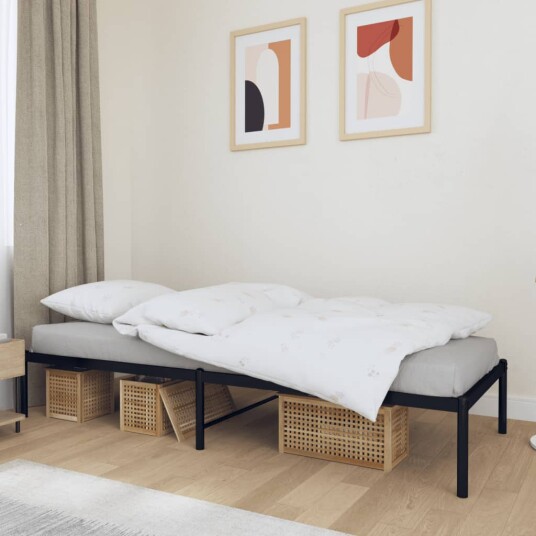 vidaXL Sengeramme i metall svart 90x190 cm