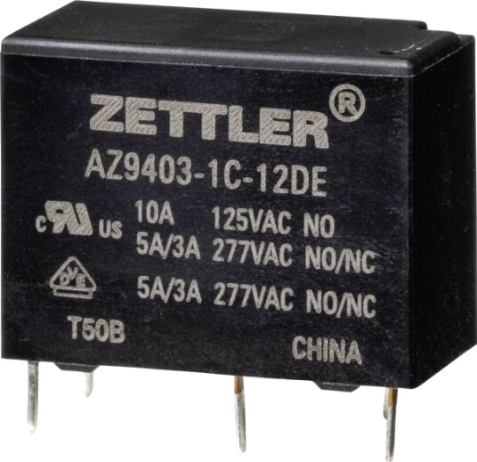 Zettler Electronics Az9403 1C 12De Effektrelé 12 V/Dc 5 A 1 Stk