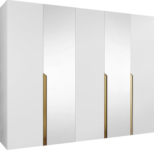 Milias Garderobeskap med speil 250x202 cm - hvit