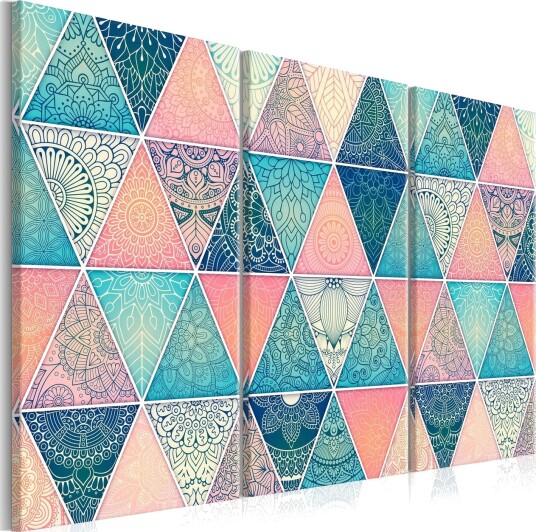 Bilde Oriental Triangles 3 Parts 120x80 Artgeist sp. z o. o.