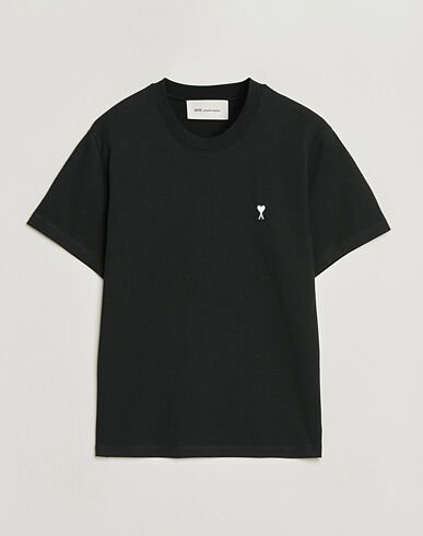 AMI Contrast Heart Logo T Shirt Black AMI Contrast Heart Logo T Shirt Black