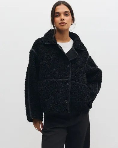 Neo Noir   Svart   Castor Faux Fur Jacket