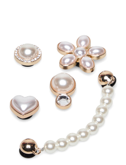 Crocs Dainty Pearl Jewelry 5 Pack Silver ONE SIZE