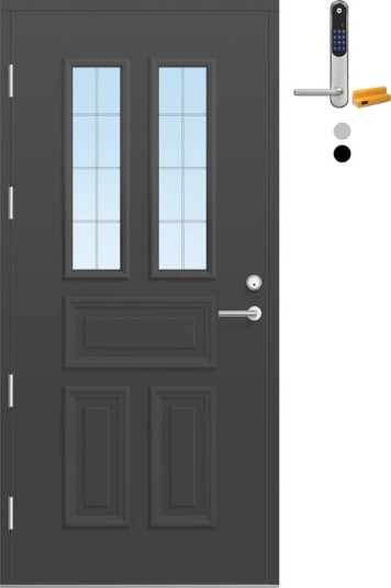 Ytterdør Bygg1 Fjord 04 Slipt Glass med Yale Doorman Classic Home Ytterdør Bygg1 Fjord 04 Slipt Glass med Yale Doorman Classic Home