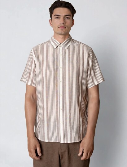 Clean Cut Copenhagen Creed S/S Shirt Brown L