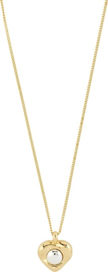 Pilgrim Nova Heart Necklace Gold Plated   Gold   ONE SIZE