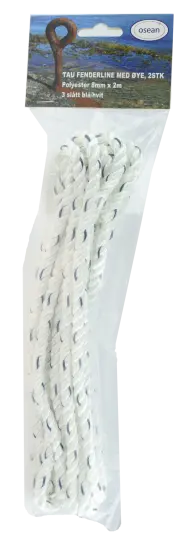 Fenderline - Hvit / Blå - 2pk - 8 mm - 2m - 3-Slått