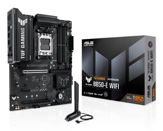 Asus Tuf Gaming B850-E Wifi - Hovedkort - Atx - Socket Am5 - Amd B850 Chipset - Usb-C 3.2 Gen2, Usb 3.2 Gen 1, Usb 3.2 Gen 2, Usb-C 3.2 Gen 2X2, Usb4 - Wi-Fi 6E, 2.5 Gigabit Lan, Bluetooth - Innbygd Grafikk (Cpu Kreves) - Hd-Lyd (8-Kanalers)