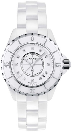 Chanel Dameklokke H1628 J12 Hvit/Keramik Ø33 mm