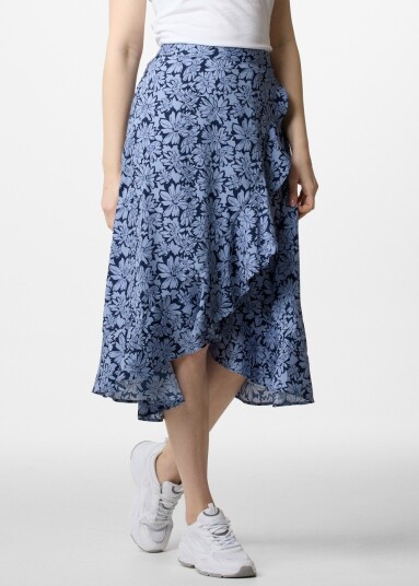 Seaside Sankt Claud Skirt W Daisey Flower Blue 34 Strandklær