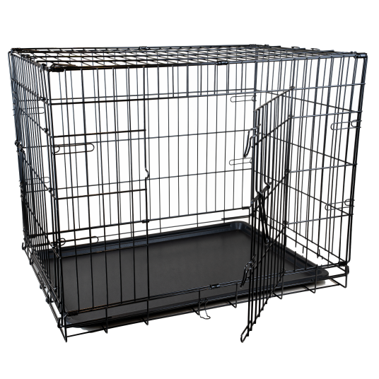 Pritax Stålbur Fido XL 118x78x85cm Svart - Aluminiumsbur til Hund