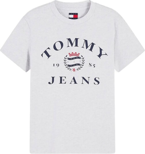 Tommy Jeans Tjw Reg Varsity Crest Ss Tee ICE GREY HEATHER XS