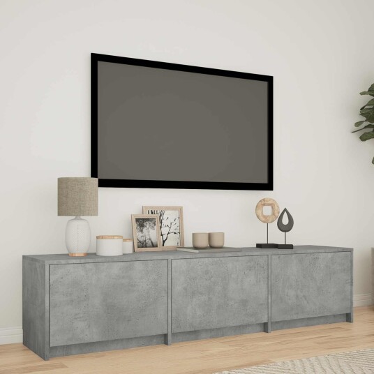 TV benk med LED BetongGrå 165 x 34 x 40 cm Konstruert tre TV benk med LED BetongGrå 165 x 34 x 40 cm Konstruert tre