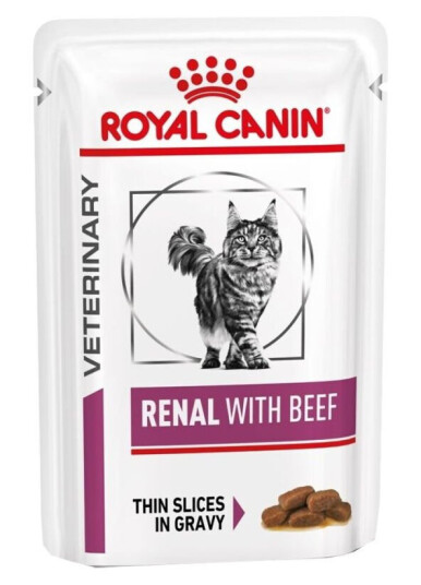 Royal Canin Renal med Storfekjøtt Våtfôr til Katt, 12x85g - Veterinærfôr