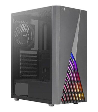AeroCool Delta Midi Tower Kabinett - Svart med Vindu og LED-belysning