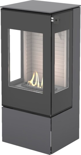 Nexo 100 platina frittstående biopeis med sideglass og glassdør Nexo 100 platina frittstående biopeis med sideglass og glassdør