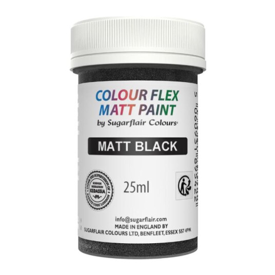 Sugarflair Spiselig Maling Matt Svart 20g 