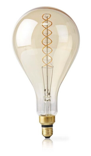 Nedis LED lyspære E27 | A160 | 5 W | 280 lm | 2000 K | Dimbar | Varm Hvit | Retro Style | 1 stk Nedis LED lyspære E27 | A160 | 5 W | 280 lm | 2000 K | Dimbar | Varm Hvit | Retro Style | 1 stk