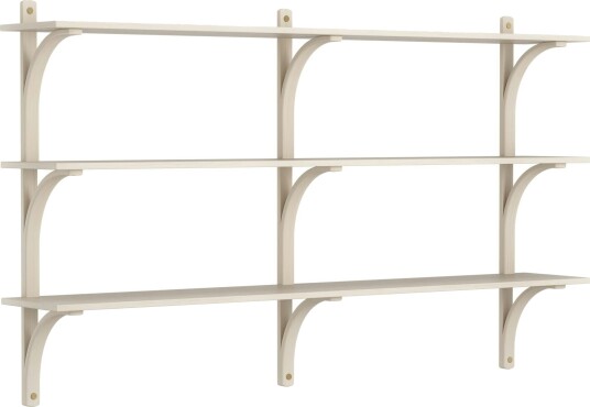 Levi Wall Shelf 180 cm Medium Brass / White Pigmented Ash