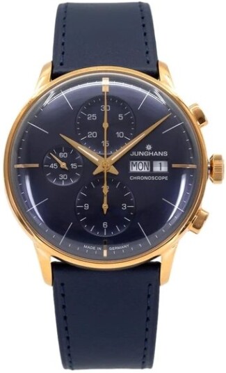 Junghans Herreklokke 27/7024.03 Meister Blå/Lær Ø40.7 mm