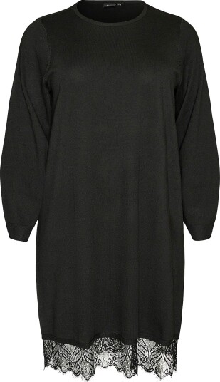 Zizzi Kjole Mava Lace L/S Abk Dress Svart