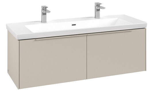 Villeroy & Boch Subway 3.0 Servantskap m/2 skuffer 1272x429x478 mm Lys Grå Matt Villeroy & Boch Subway 3.0 Servantskap m/2 skuffer 1272x429x478 mm Lys Grå Matt