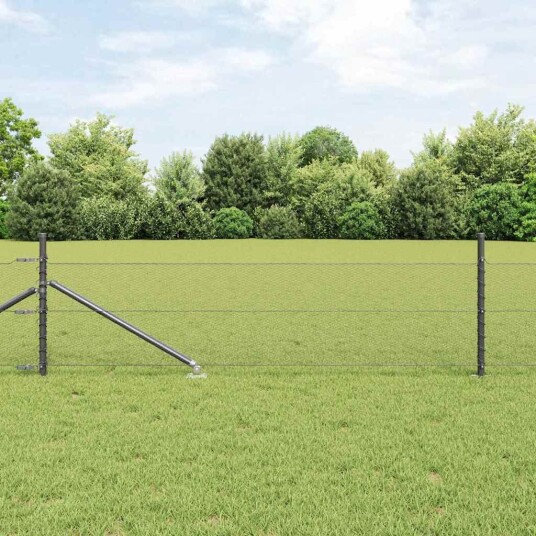 Gjerde med innlegg. Grå 0.5 x 50 m PVC belagt stål