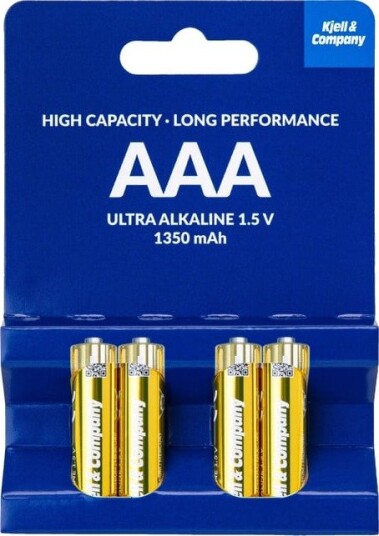 Kjell & Company AAA-batterier Ultra Alkaline LR03 1350 mAh 4-pk.