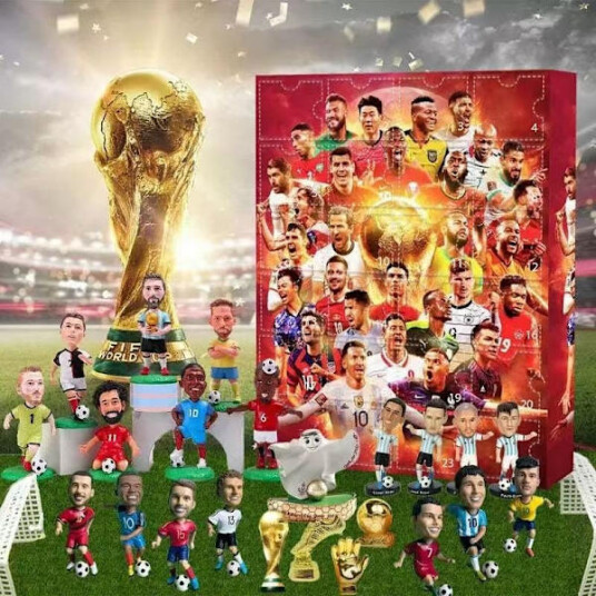 Julekalender Adventskalender VM Fotball 2025 med fotballstjerner Messi, Mbappe mm