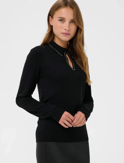 Kaffe Kajada Polo Pullover - Black - S Kaffe Kajada Polo Pullover - Black - S