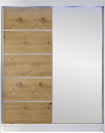 Pickering Garderobe Med Speil 150x200 cm - Hvit/Brun