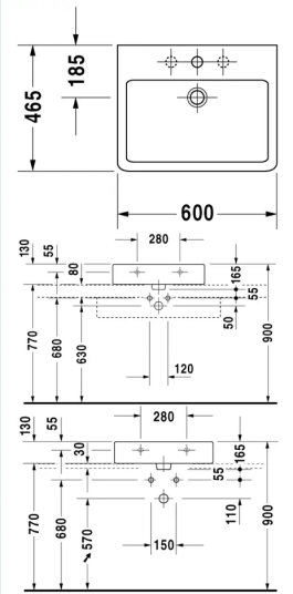 Duravit Vero servant, 60x47 cm, hvit Duravit Vero servant, 60x47 cm, hvit