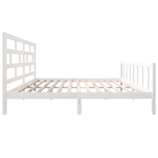 vidaXL Sengeramme hvit heltre furu 180x200 cm 6FT Super King
