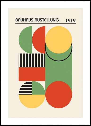 Bauhaus Austellung 1919 Geometric Abstract Plakat Plakat / 40x50cm