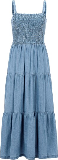 Cellbes of Sweden Fantastisk myk denimkjole med volanger