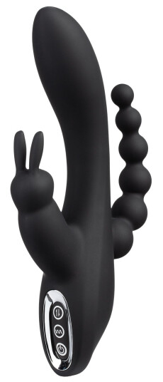 Sinful Triple Fun Oppladbar Rabbitvibrator - Svart