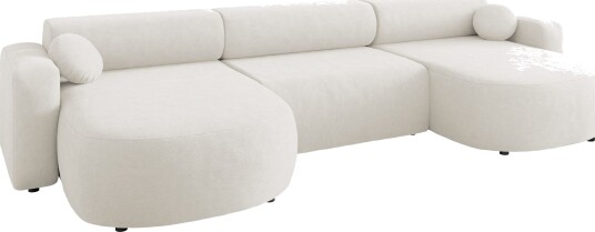 Hanish Sovesofa med dobbel sjeselong 5 seter Hvit
