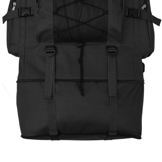 Vidaxl Ryggsekk Militærstil Xxl 100 L Svart Vidaxl Ryggsekk Militærstil Xxl 100 L Svart