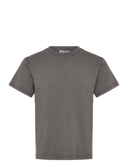 Weekday Shrunken Short Sleeved Cotton T Shirt Grey XL