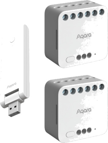 Aqara - Dual Relay Module T2 - 2-Pack Starter Kit - Bundle