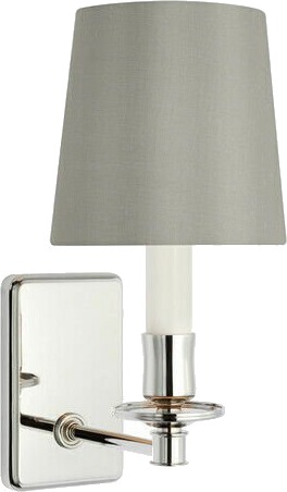 Tara 12" Sconce Nickel/5" Mist Silk Empire Shade Tara 12" Sconce Nickel/5" Mist Silk Empire Shade