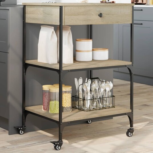 Kjøkkentralle sonoma eik 60x48x89,5 cm konstruert tre 842372