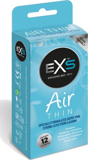 EXS Air Thin Kondomer 12 stk - Klar EXS Air Thin Kondomer 12 stk - Klar