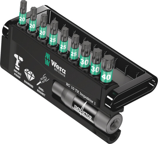Wera Bit-Check 10 TX Impaktor 1 - Torx Bitsett med Bitsholder, 10 Deler Wera Bit-Check 10 TX Impaktor 1 - Torx Bitsett med Bitsholder, 10 Deler